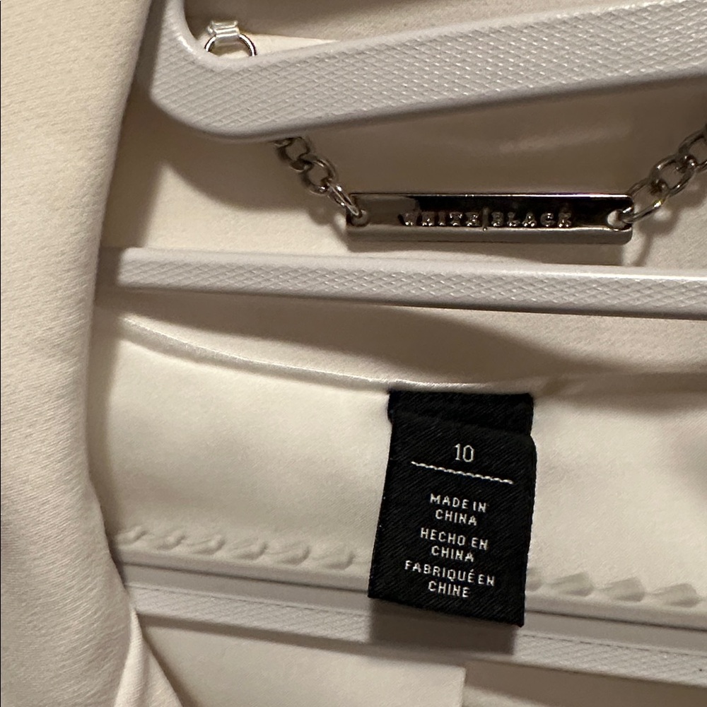 White & Black Crop Women’s White Jacket - Picture 2 of 4